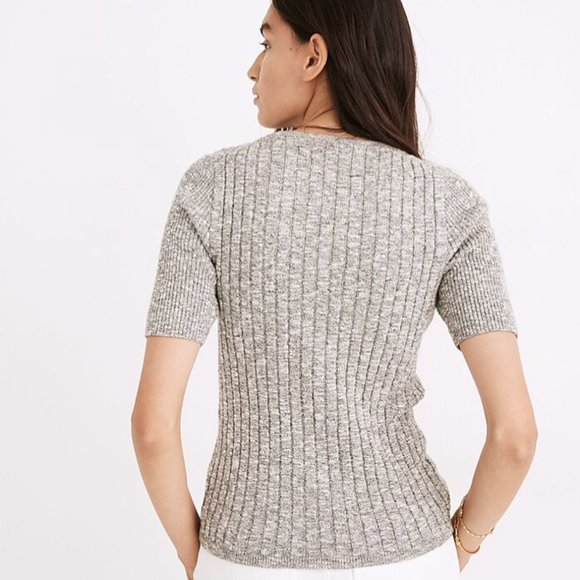 Madewell Glencrest Button-Front Sweater Tee - Size Medium - NWT - Picture 6 of 6